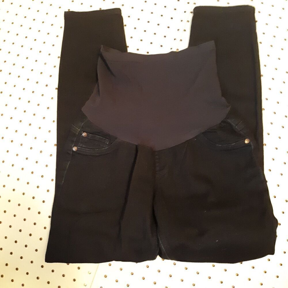 Indigo Blue Maternity Jeans Size Medium Black Denim.